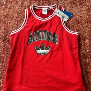 Adidas Boy's Mesh Tank Top Size Medium (11-12) NEW Scarlet Red